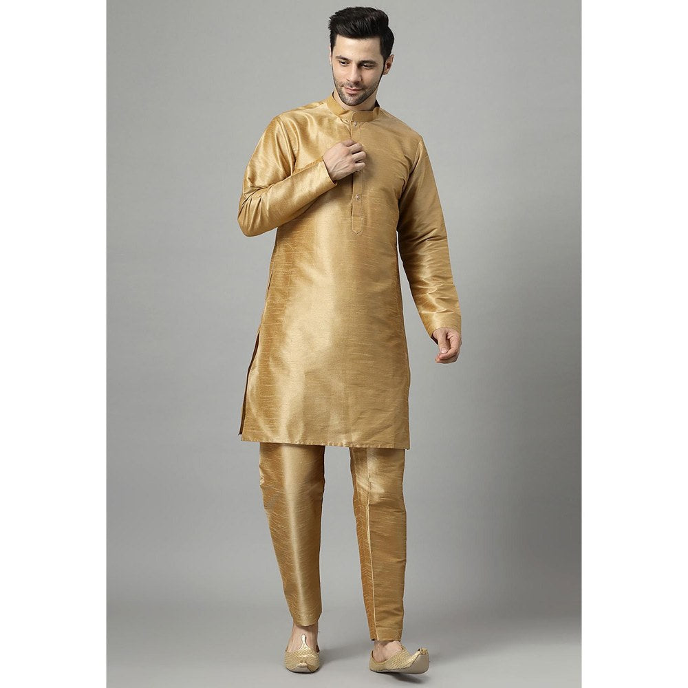 UTSAV FASHION Green Art Silk Embellished Sherwani With Kurta & Pant