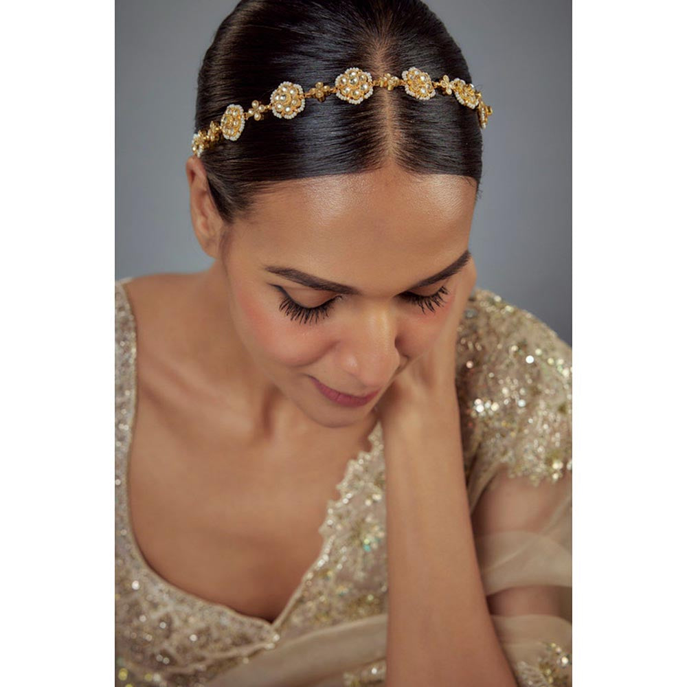 VIVINIA By Vidhi Mehra Saadgi Gold Plated Kundan Polki Womens Maathapatti