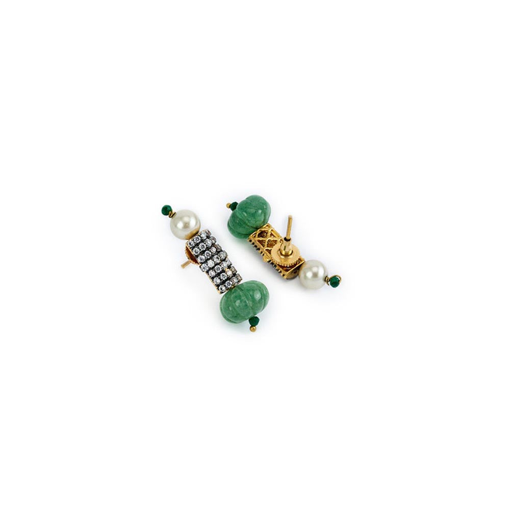 VIVINIA By Vidhi Mehra Florence Green Womens Kundan Polki Short Necklace Set With Earrings