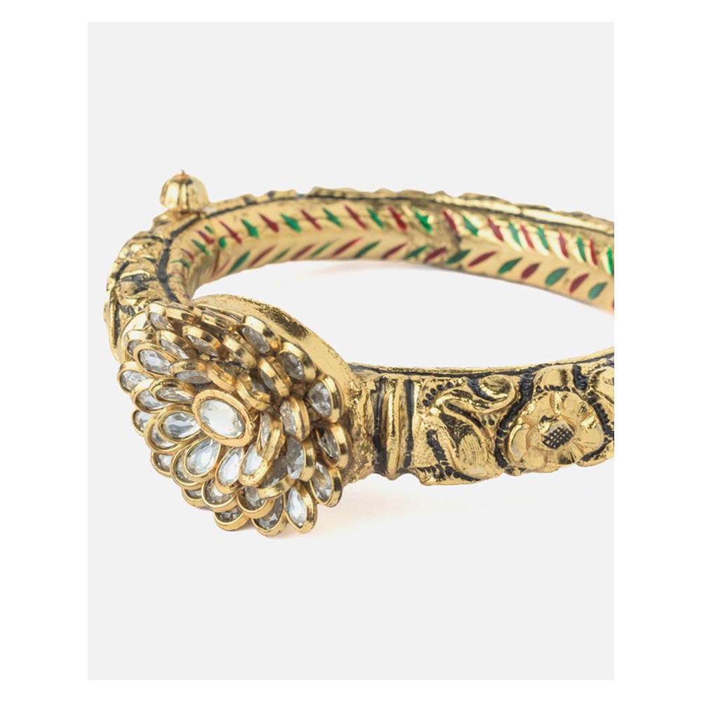 VIVINIA By Vidhi Mehra Gold Plated Temple Womens Kada