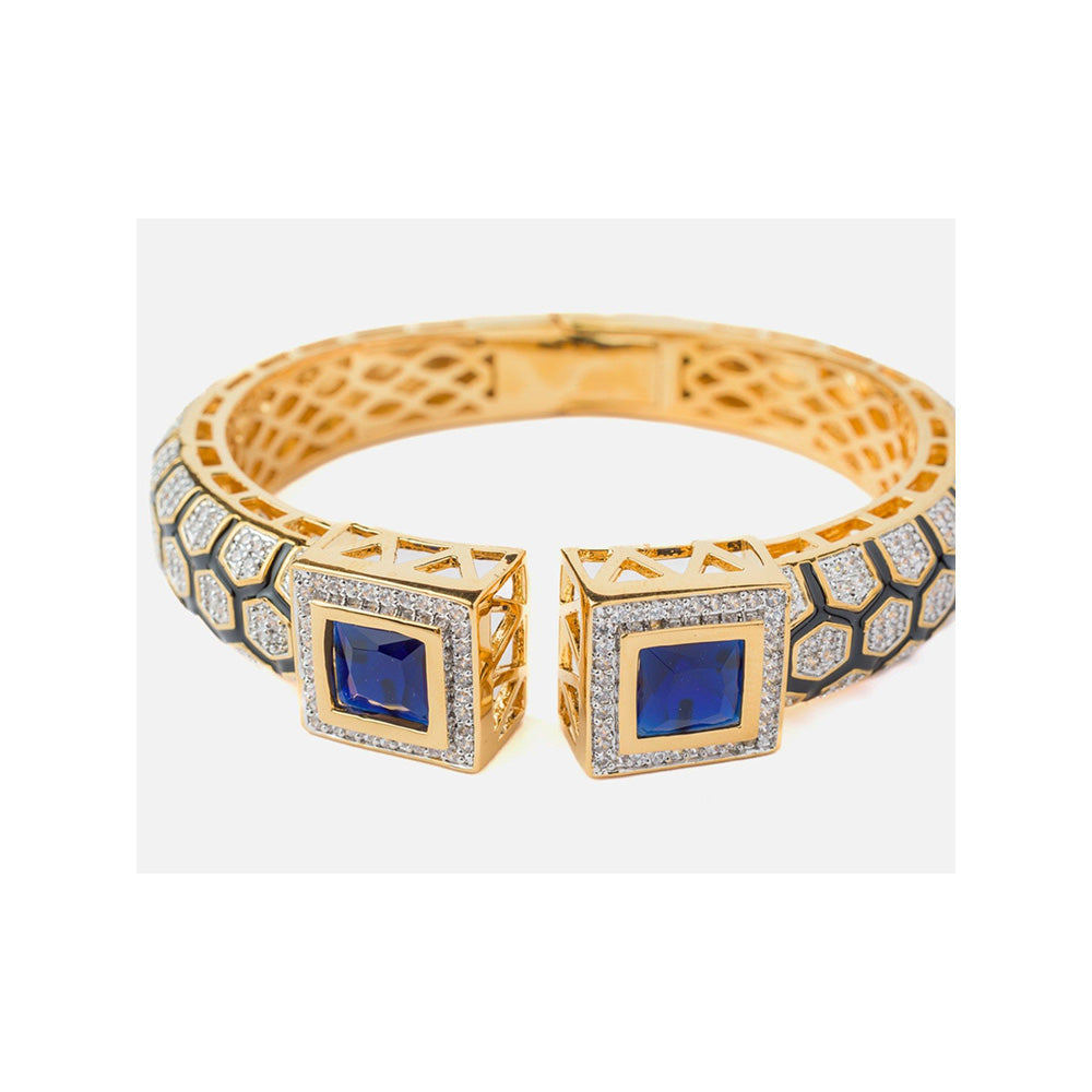 VIVINIA By Vidhi Mehra Florence Gold Plated Blue Womens Kada