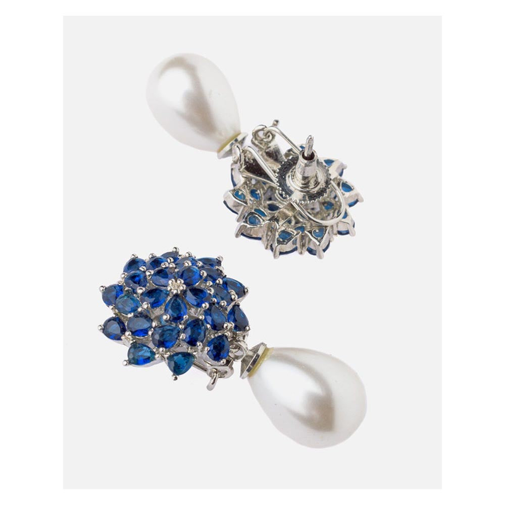 VIVINIA By Vidhi Mehra Florence Silver Plated Blue Womens Drop Earrings
