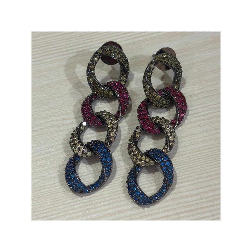 WRAPGAME INDIA Quad Cuban Link Earrings