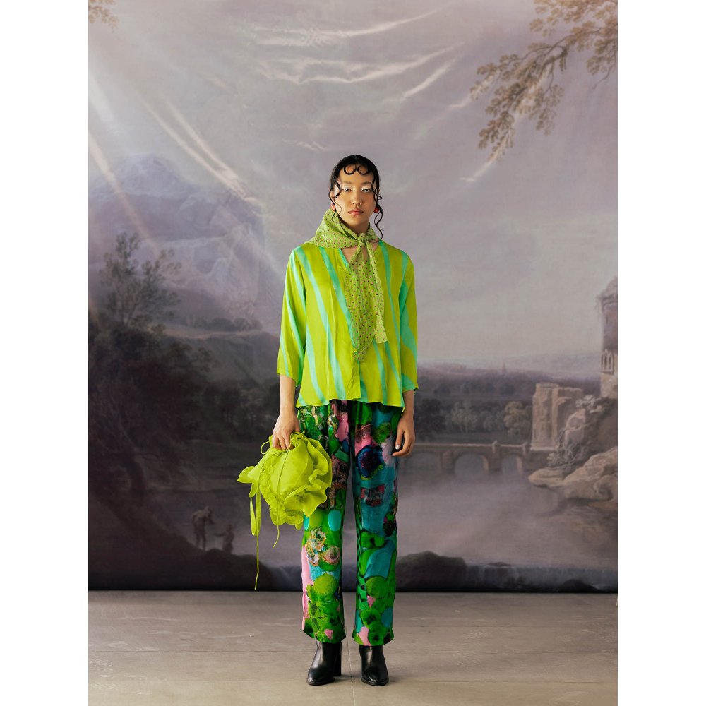 YAVI Green Jenny Shirt Top