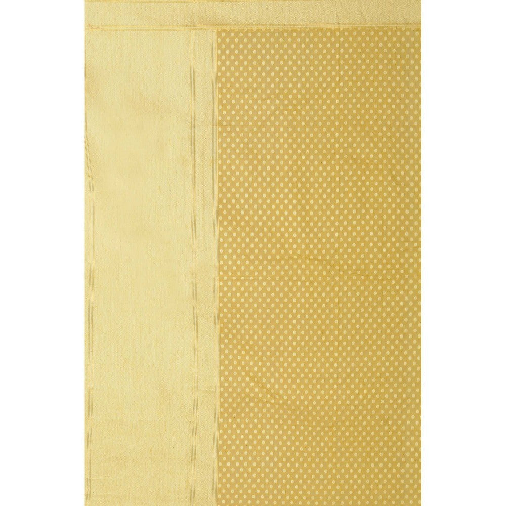 Zal from Benaras Lemon Yellow Pure Linen Cotton Silk Banarasi Handloom Dupatta