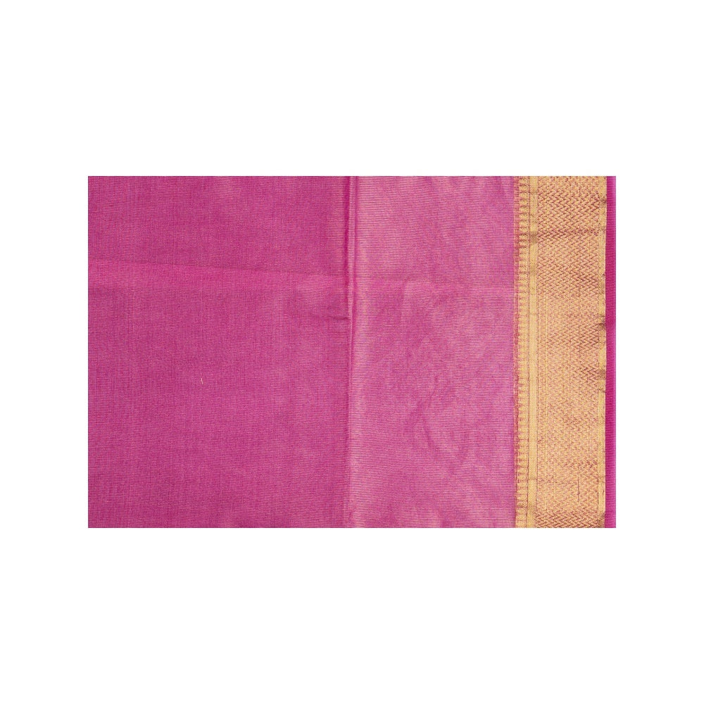 Zal from Benaras Light Pink Tissue Silk Banarasi Handloom Saree without Blouse Piece