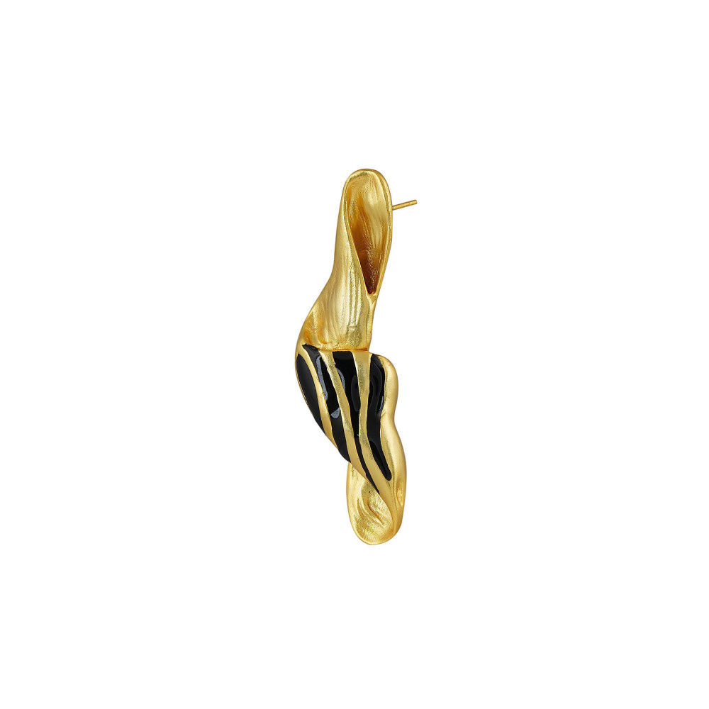 ZARIIN 22k Gold Plated Moods of Nature Statement Stud Earrings