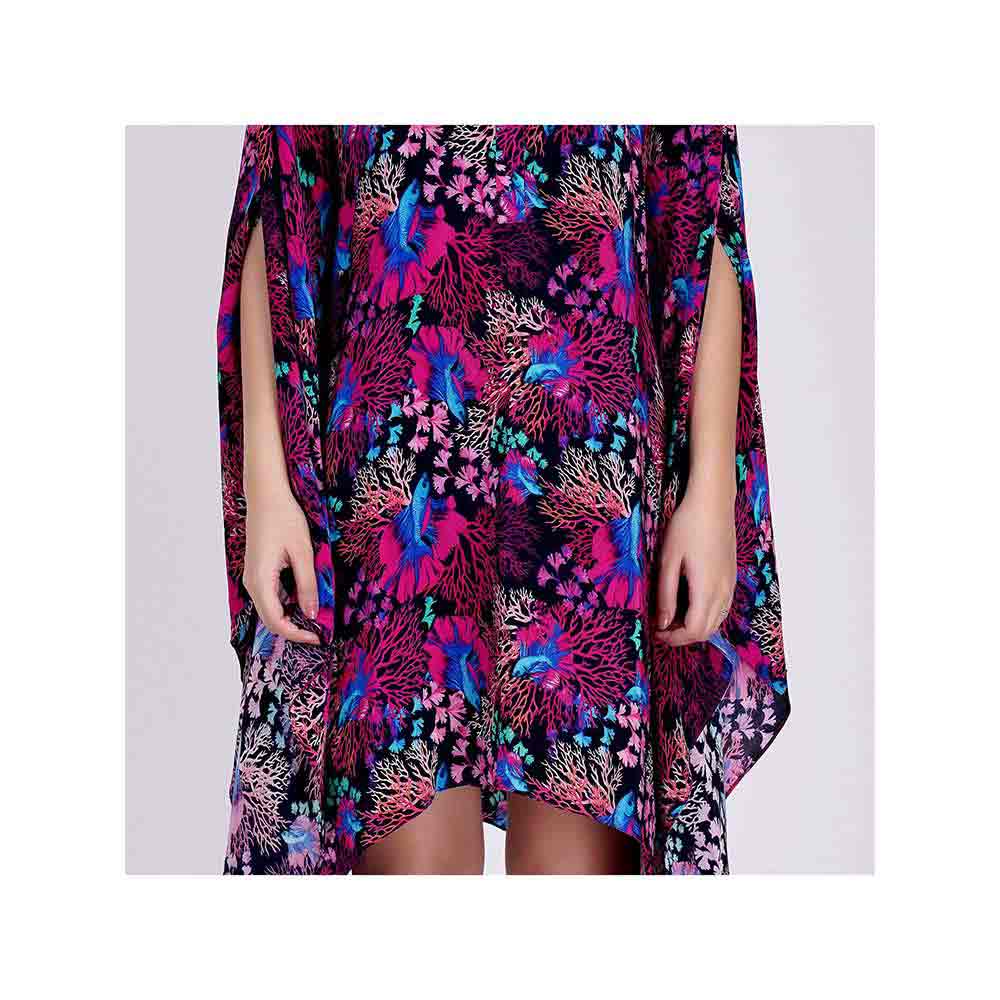First Resort by Ramola Bachchan Pink Deep Sea Print Tunic Dress