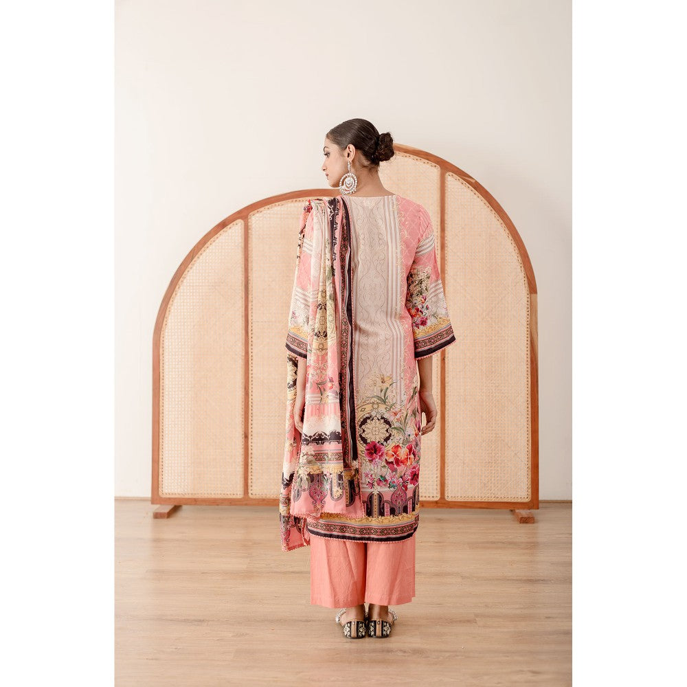 Gulabo Jaipur Zara Peach Straight Kurta with Pant (Set of 3)