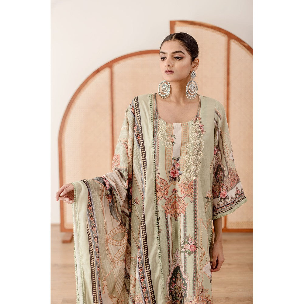 Gulabo Jaipur Zara Mint Straight Kurta with Pant (Set of 3)