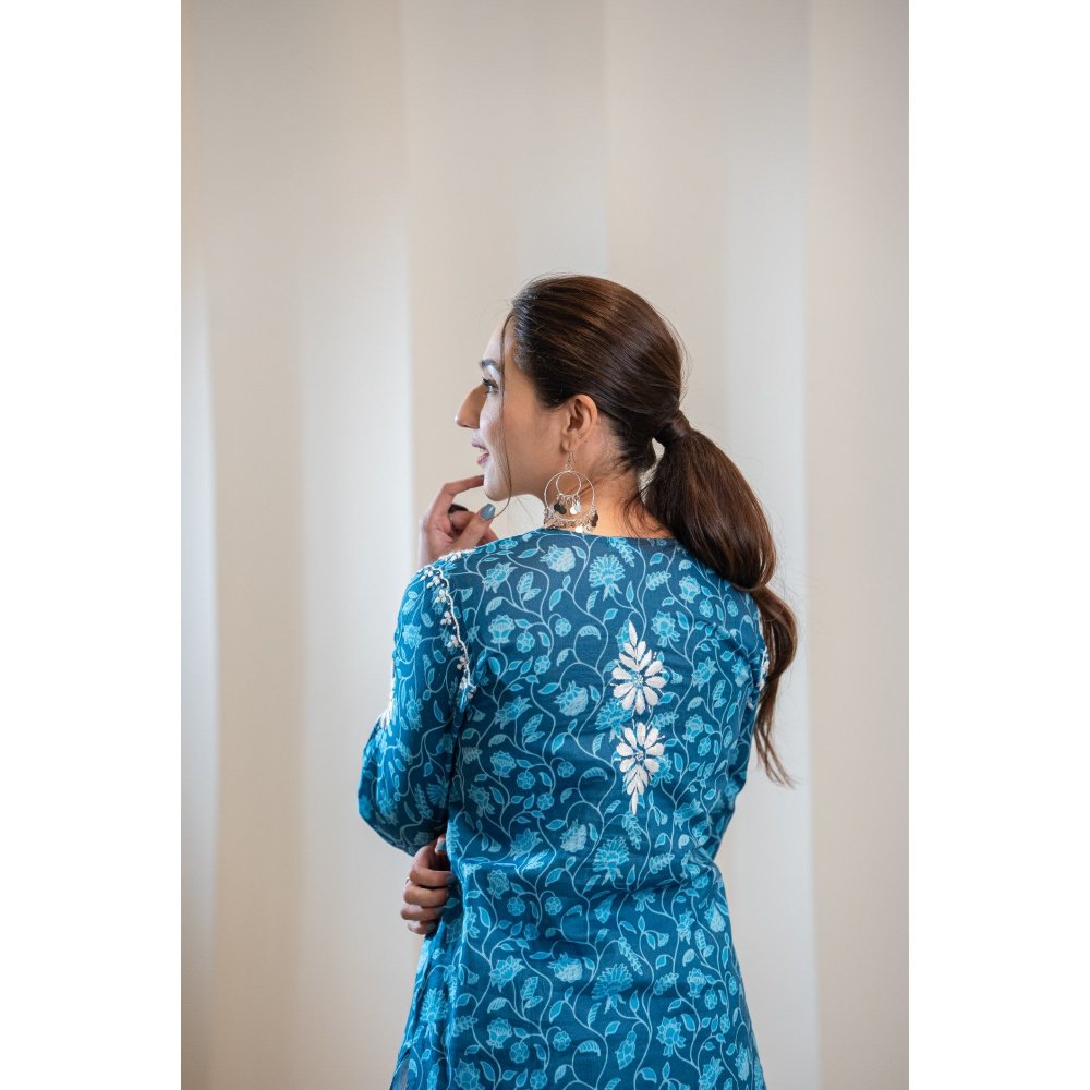 House of Chikankari Ambar Chikankari Mulmul Straight Kurta