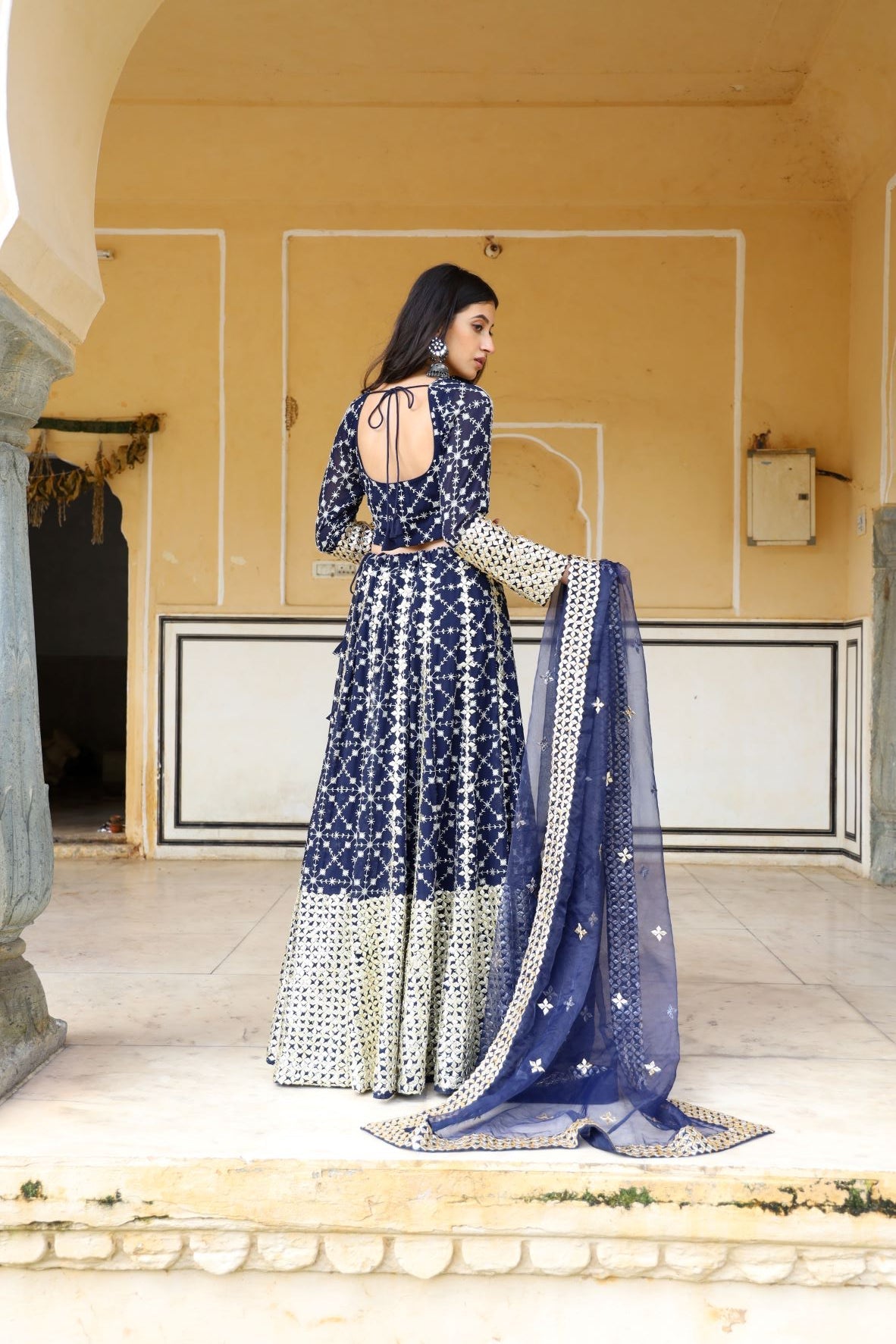 Nanda Blue Lehenga Set