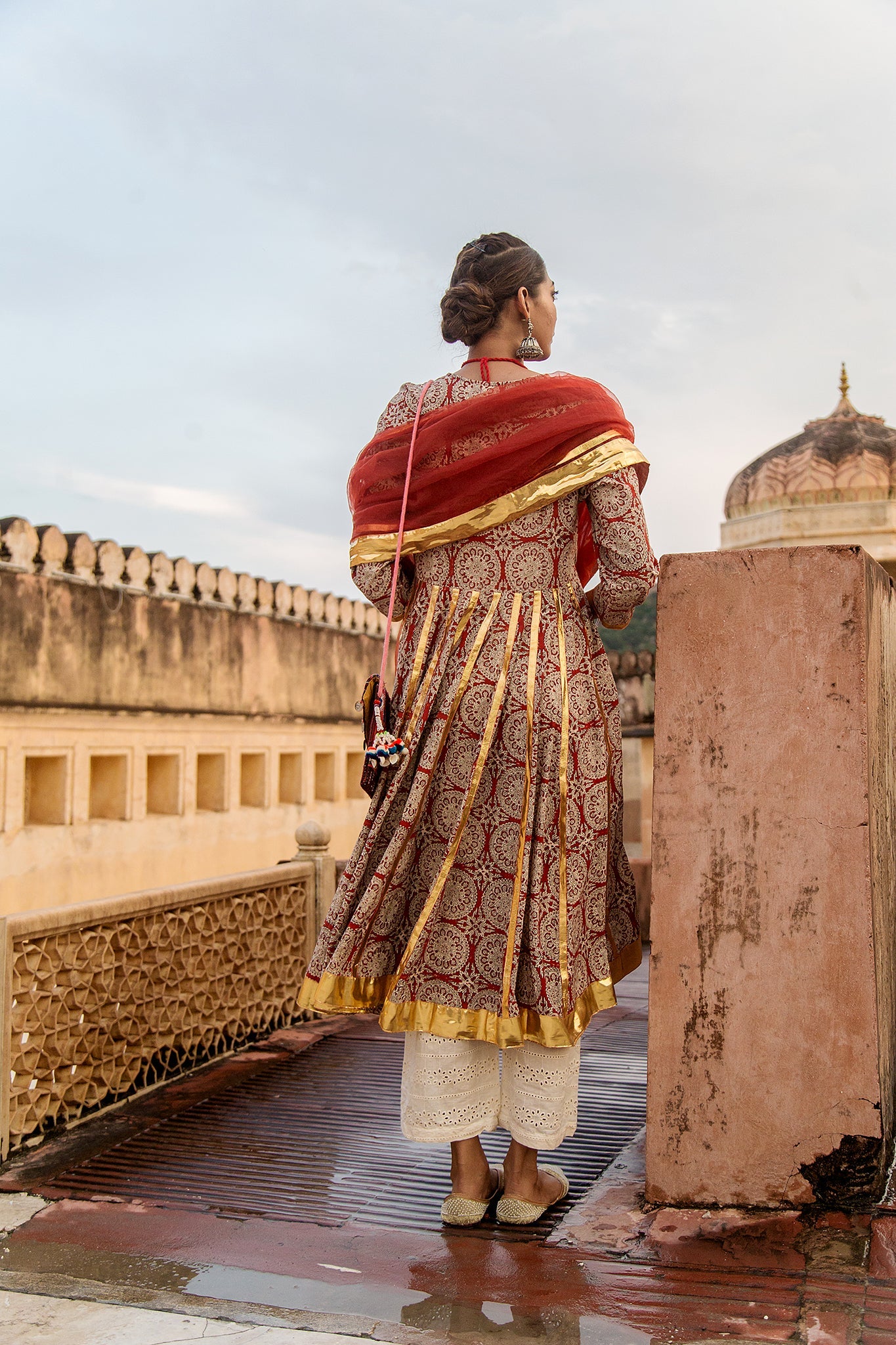 Inara Red Anarkali Set