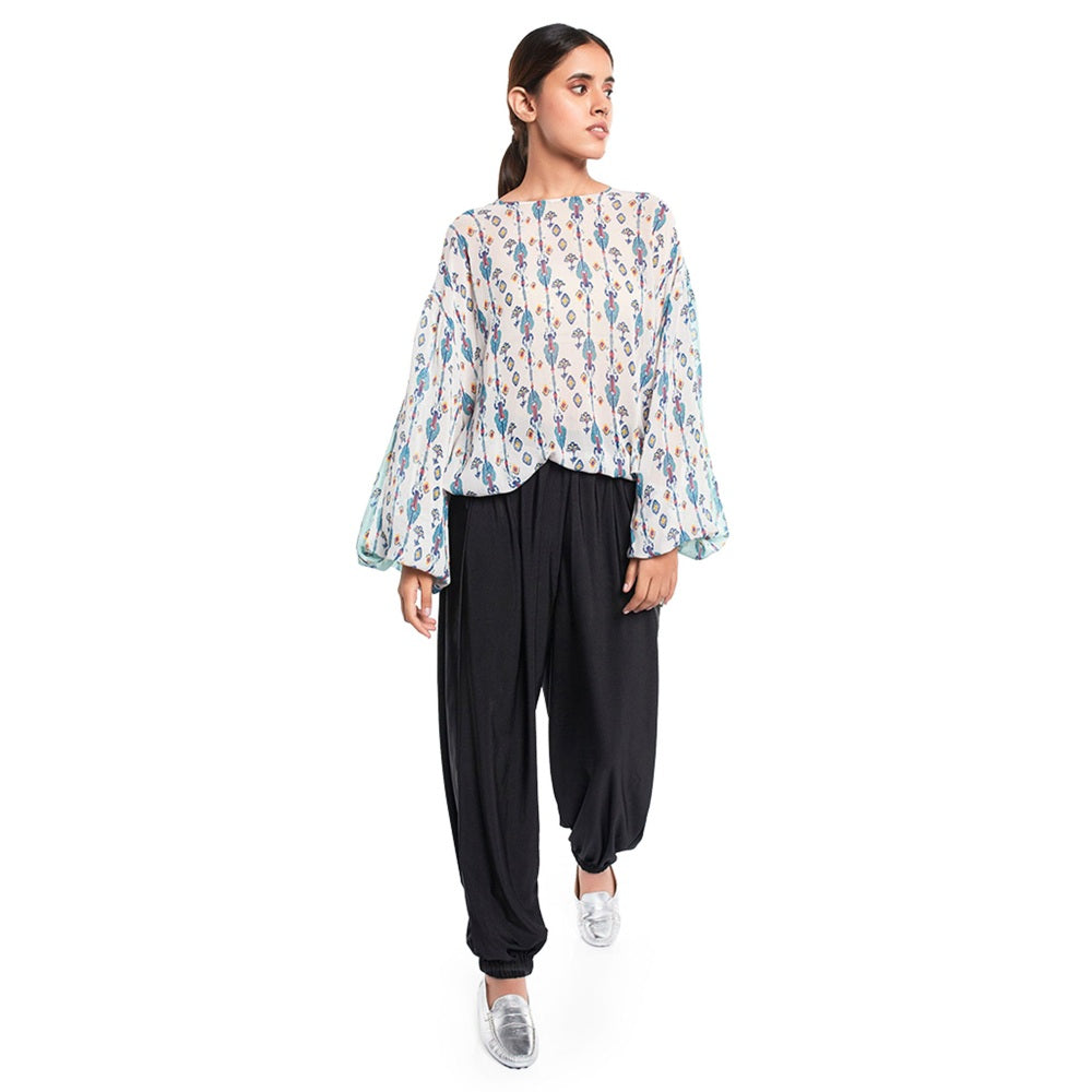 PS Pret by Payal Singhal Crepe White Printed Tunic