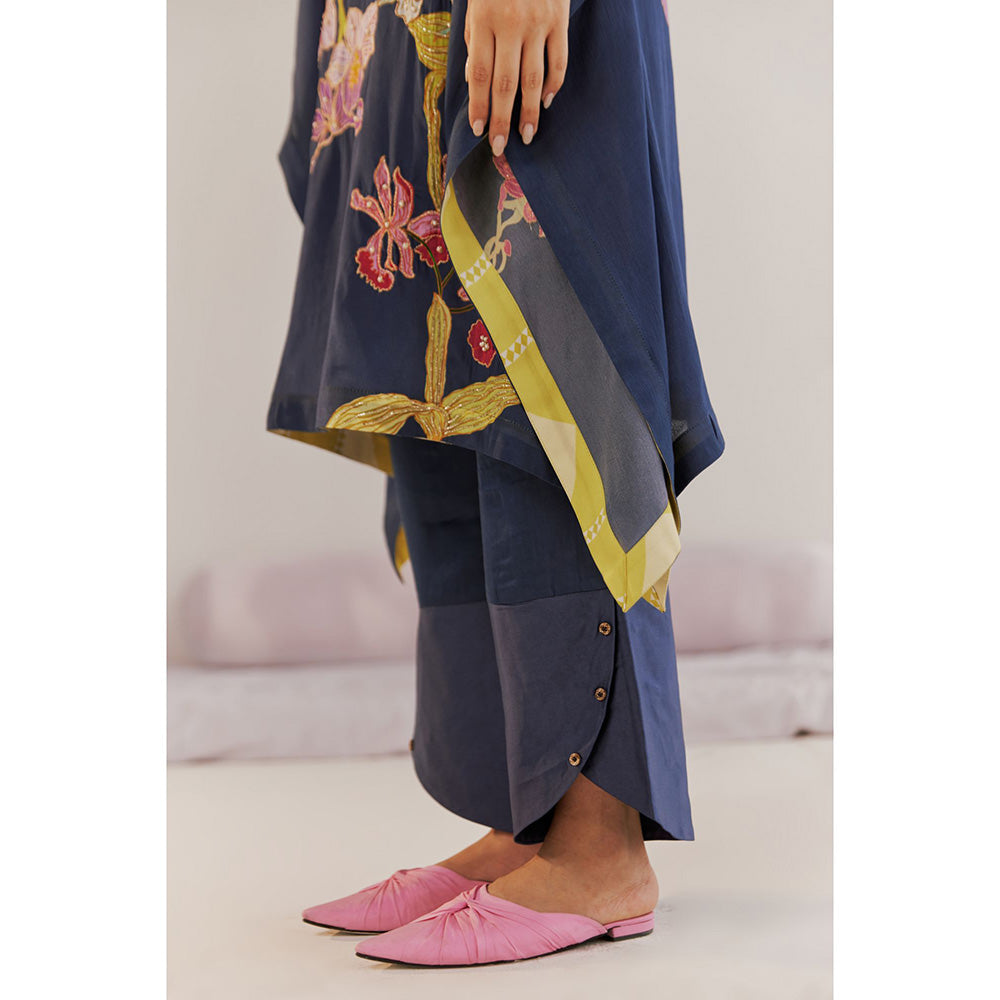 172 Threads Midnight Blue Kaftan & Pant (Set of 2)