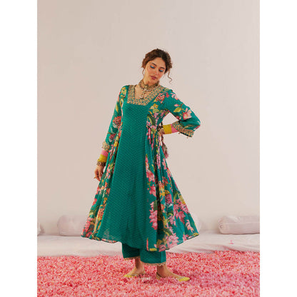 172 Threads Botanical Bliss Anarkali Kurta Pant & Dupatta (Set of 3)