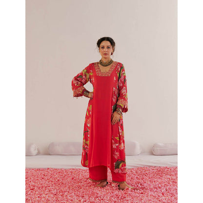 172 Threads Pink Bloom Kurta Pant & Dupatta (Set of 3)