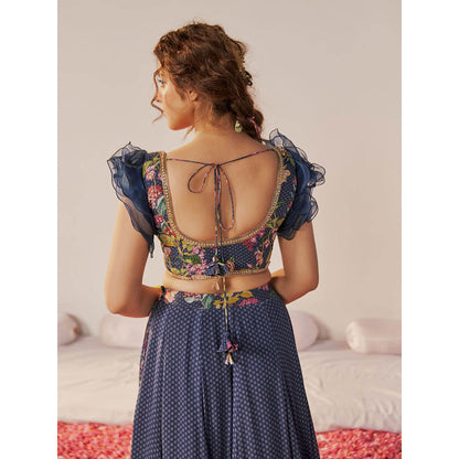 172 Threads Blue Orchid Lehenga Blouse & Dupatta (Set of 3)