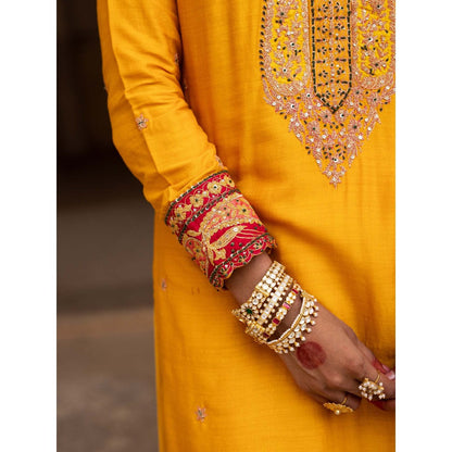 Aangan by Parul Yellow Haldi Bliss Sharara with Kurta and Dupatta (Set of 3)