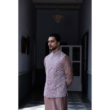 Aangan by Parul Brown Radian Kurta with Churidar and Nehru Jacket (Set of 3)