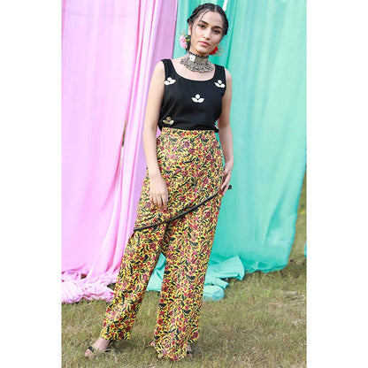 Aapro Label Block Printed Pleated Pants - Multi-Color (Set of 2)