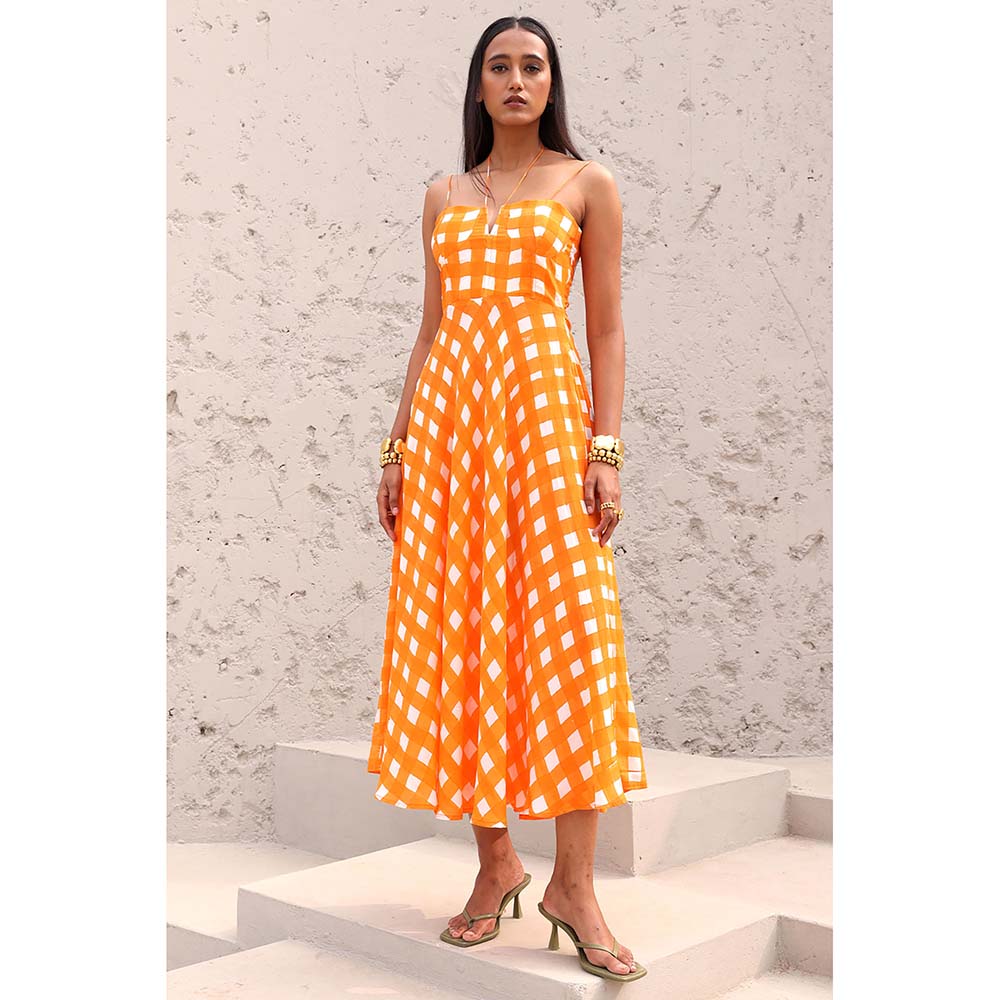 Aapro Label Orange Norbu Maxi Dress