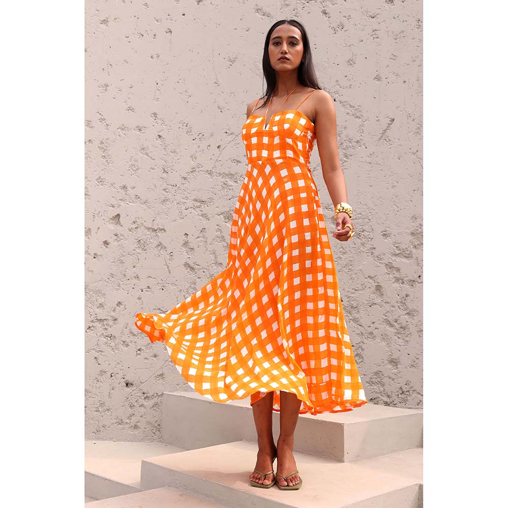 Aapro Label Orange Norbu Maxi Dress