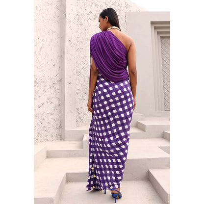 Aapro Label Purple Julia Draped Maxi Dress