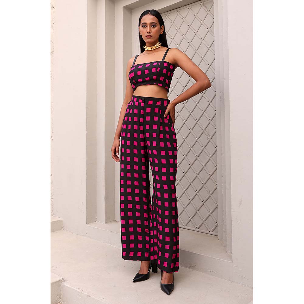 Aapro Label Hot Pink and Black Pearl Co-Ord (Set of 2)