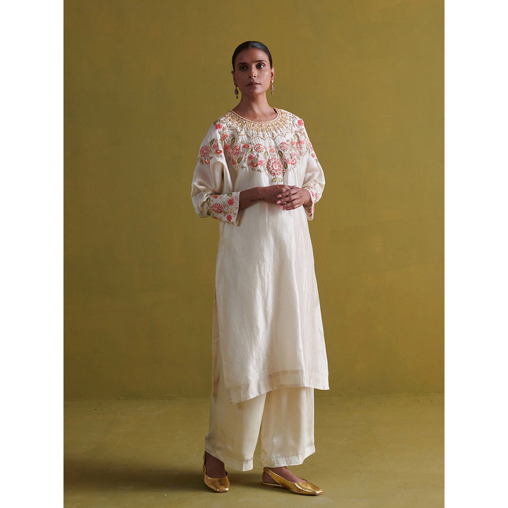 Aarti Sethia Studio Ivory Kurta with Pant (Set of 2)
