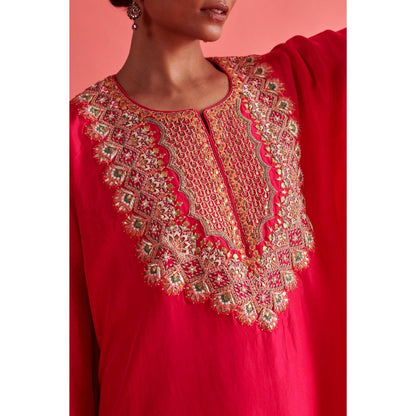 Aarti Sethia Studio Rani Pink Kaftan with Palazzo (Set of 2)