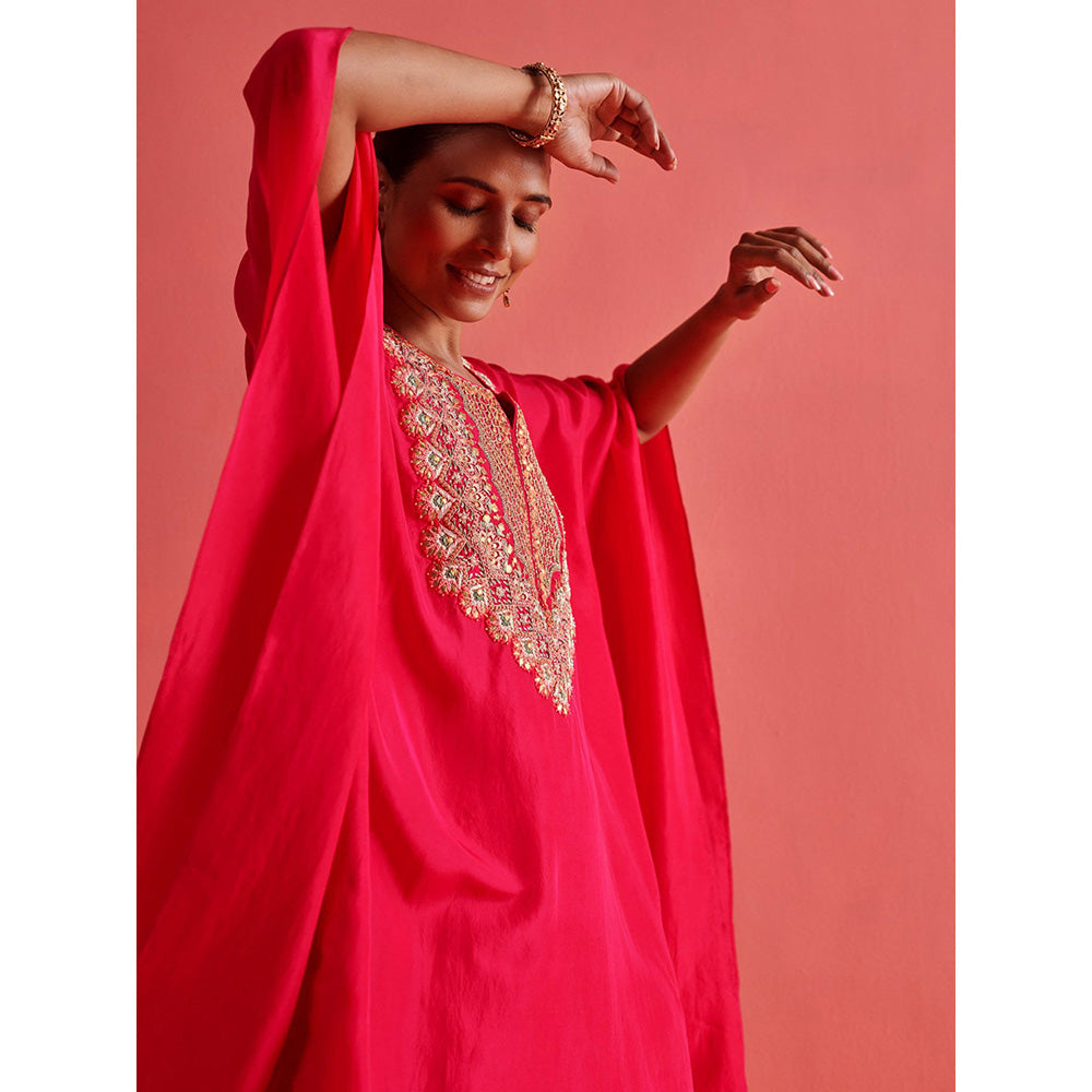 Aarti Sethia Studio Rani Pink Kaftan with Palazzo (Set of 2)