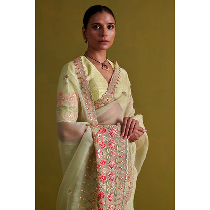 Aarti Sethia Studio Pista Green Stitched Blouse
