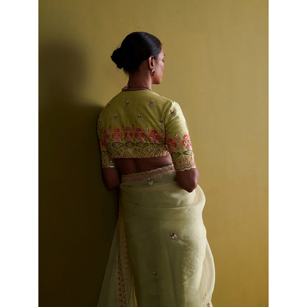 Aarti Sethia Studio Pista Green Stitched Blouse