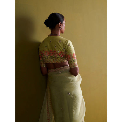 Aarti Sethia Studio Pista Green Stitched Blouse