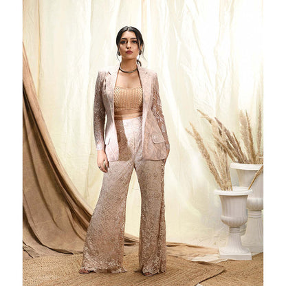 Aaryaa By Kashveen Kohli Nude Lace Pants