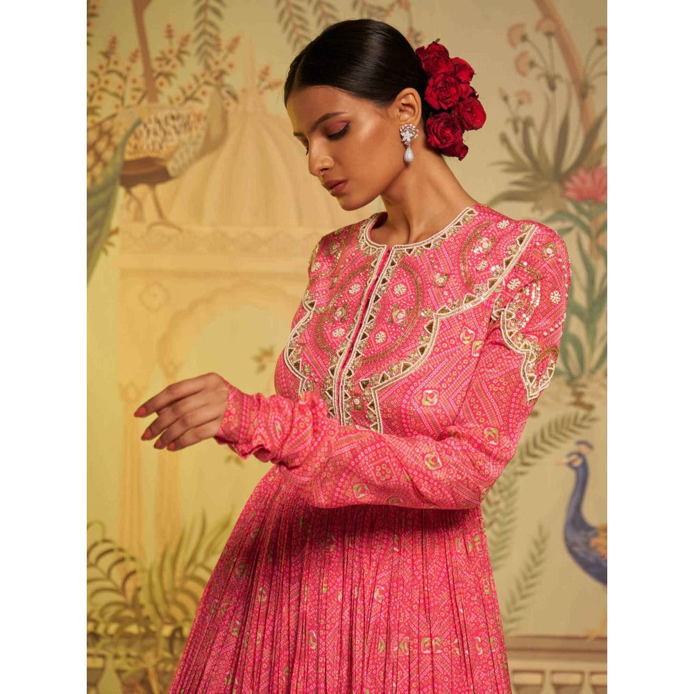 Aayushi Maniar Rani Bhandini Anarkali Kurta and Dupatta Pink (Set of 2)