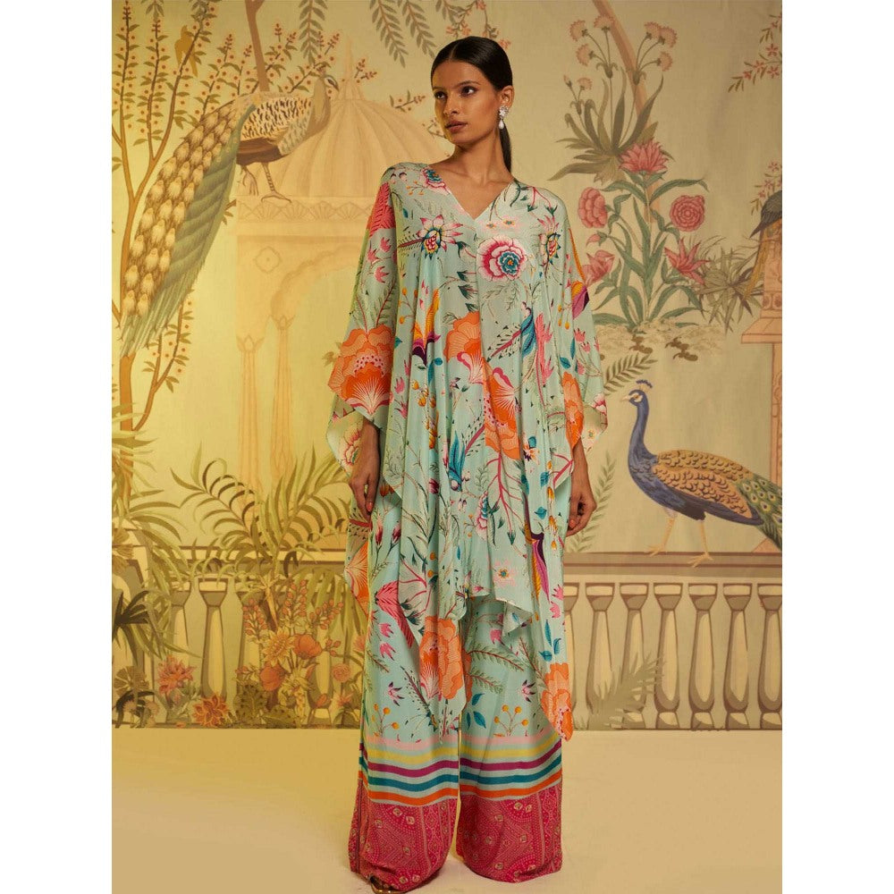 Aayushi Maniar Aqua Floral Printed Co-ord Blue (Set of 2)