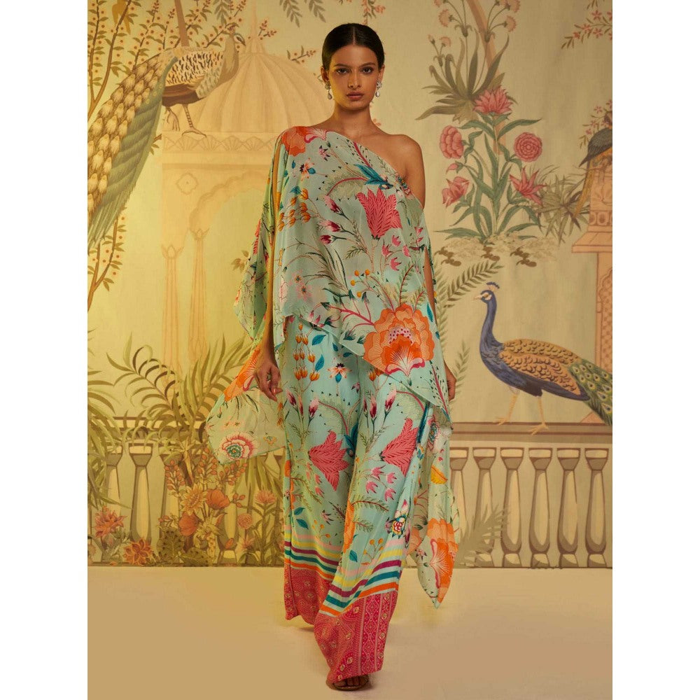 Aayushi Maniar Aqua Floral Printed Co-ord Blue (Set of 2)