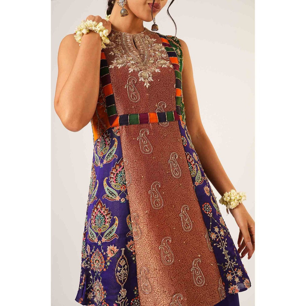 Aayushi Maniar Blue Mayuri Kurti with Salwar and Dupatta (Set of 3)