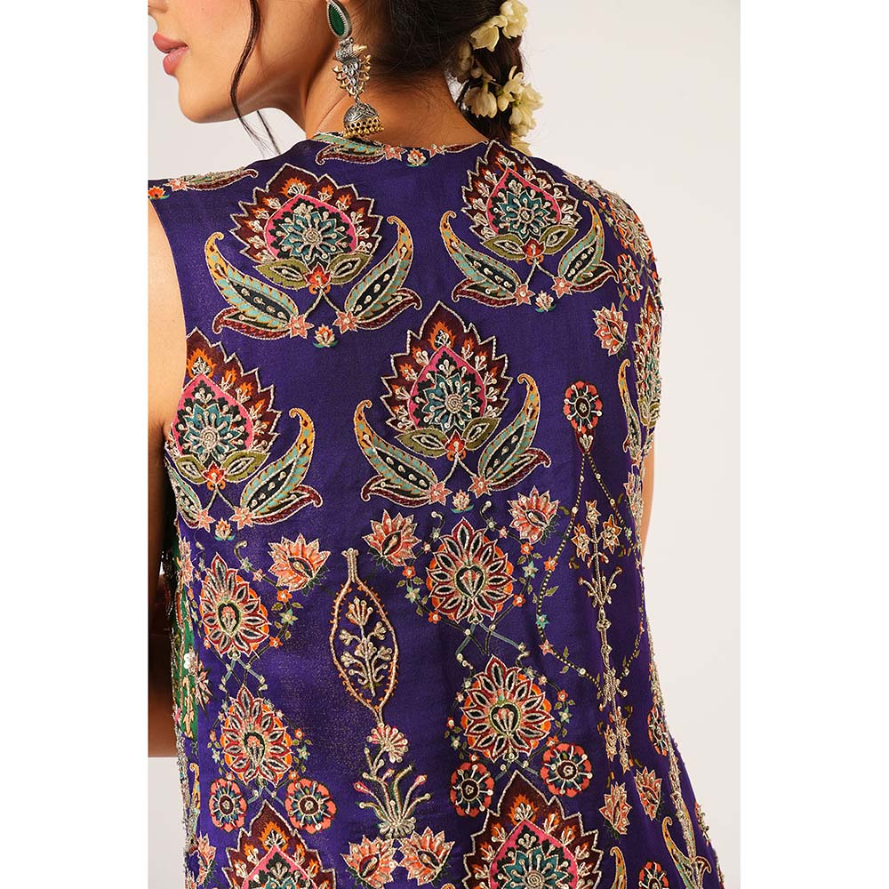 Aayushi Maniar Blue Mayuri Kurti with Salwar and Dupatta (Set of 3)