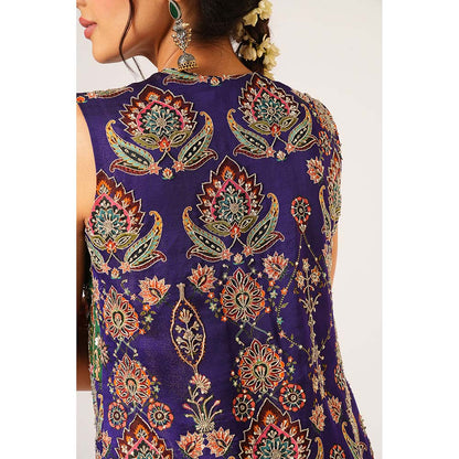 Aayushi Maniar Blue Mayuri Kurti with Salwar and Dupatta (Set of 3)