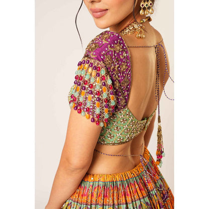 Aayushi Maniar Yellow Shakuntala Lehenga with Blouse and Dupatta (Set of 3)