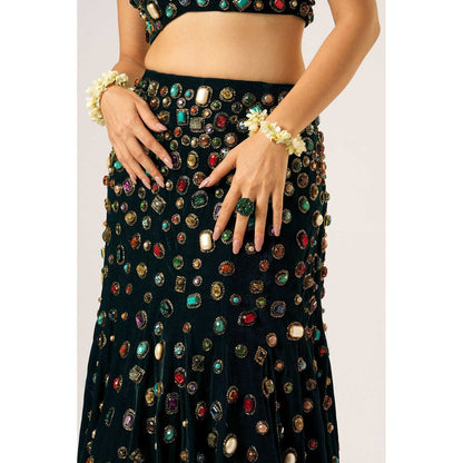 Aayushi Maniar Green Maya Lehenga with Blouse (Set of 2)