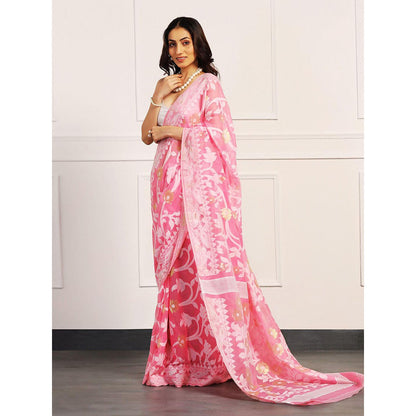 Aditri Handloom Jamdani On Resham Silk Saree with Running Blouse
