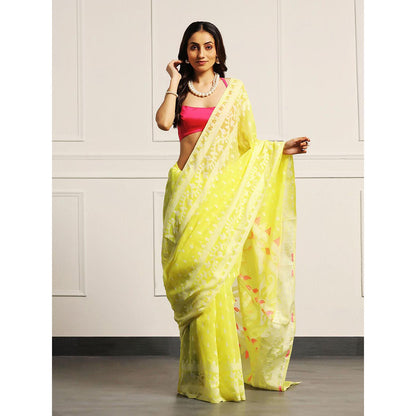 Aditri Handloom Jamdani On Resham Silk Saree with Running Blouse