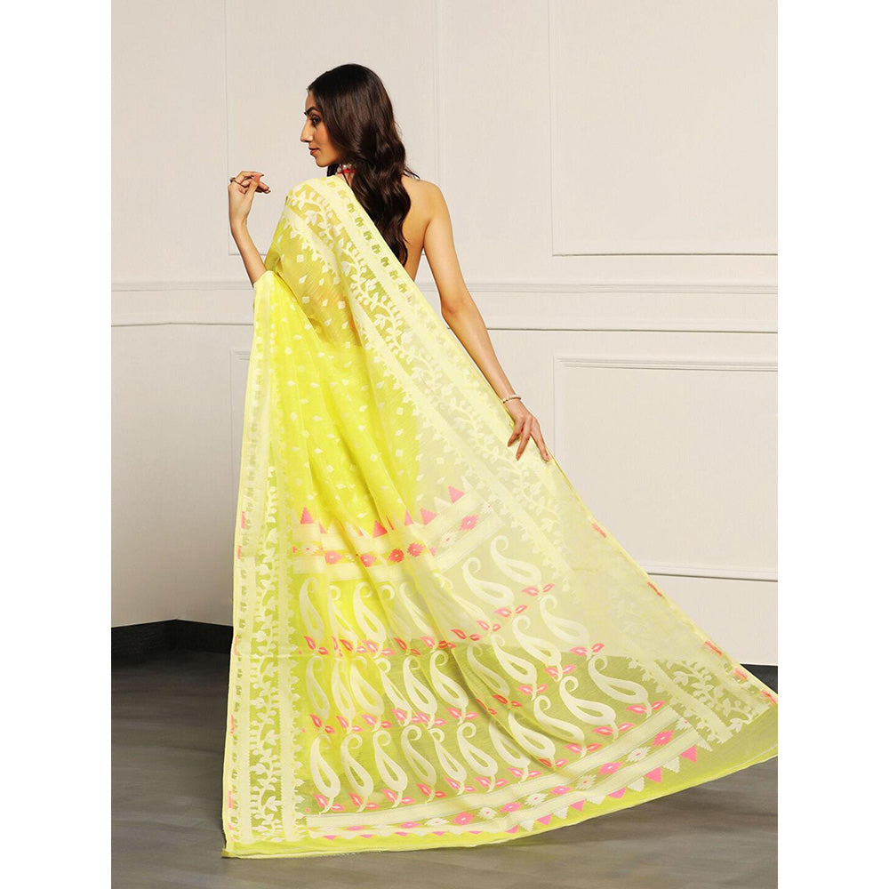 Aditri Handloom Jamdani On Resham Silk Saree with Running Blouse