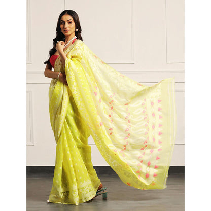 Aditri Handloom Jamdani On Resham Silk Saree with Running Blouse