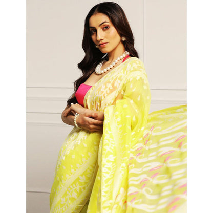 Aditri Handloom Jamdani On Resham Silk Saree with Running Blouse