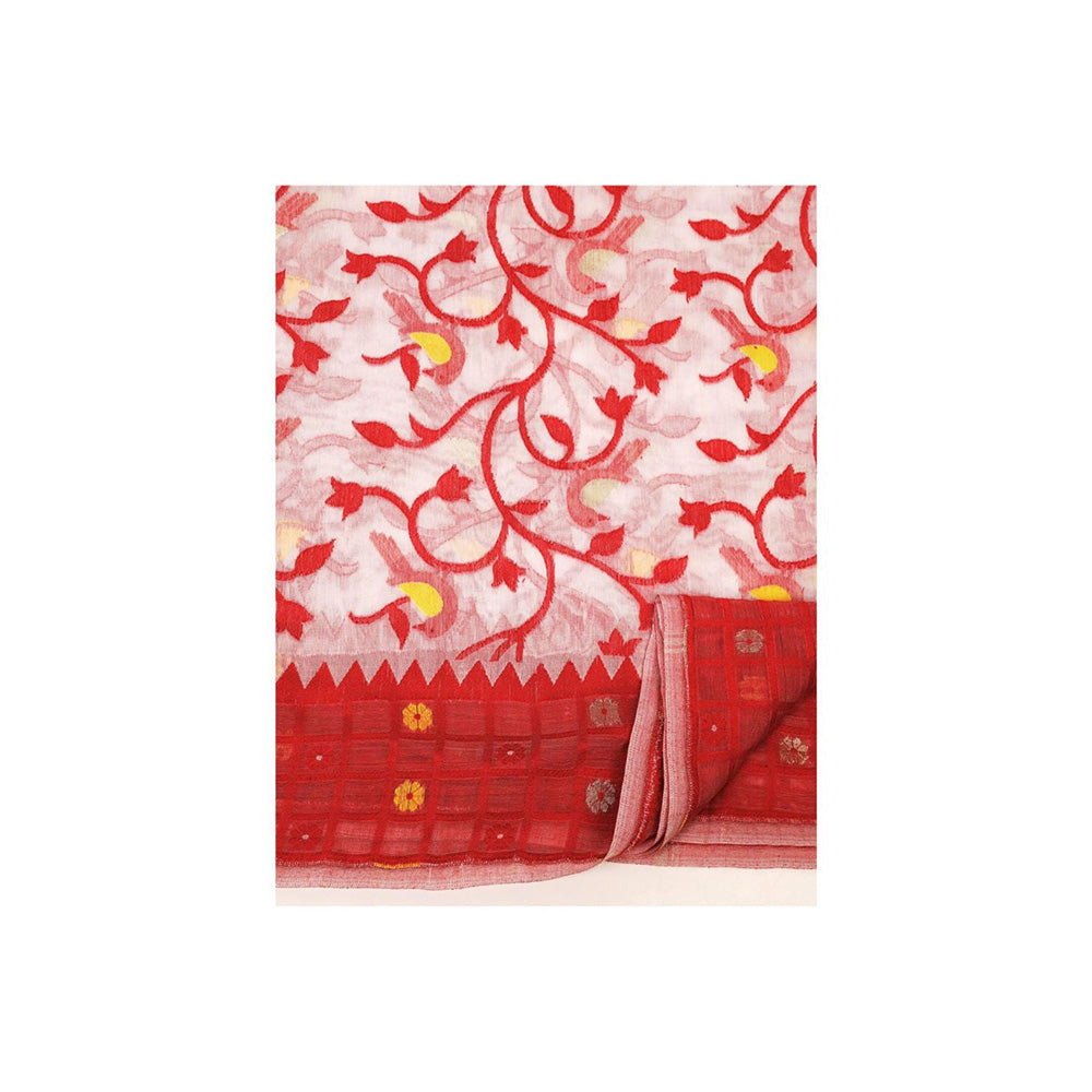 Aditri Handloom Jamdani On Resham Silk Saree with Running Blouse